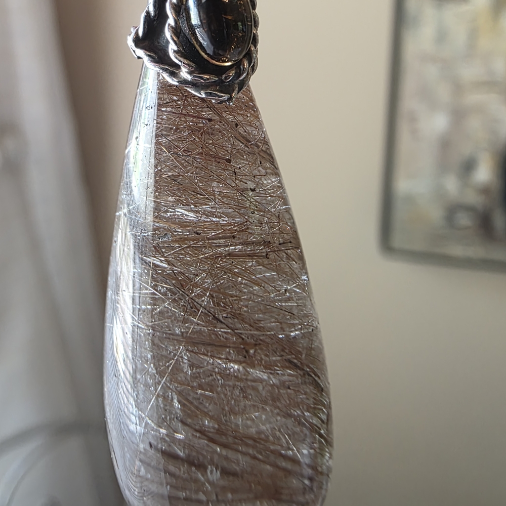 Sterling Rutilated Quartz Pendant